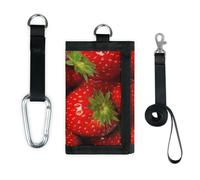 TropicalLife Fruits Strawberry - Cartera delgada de bolsillo pequeño para organizar dinero, bolsa organizadora de dinero, diseño de frutas rojas, ligero, portátil