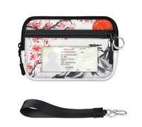 TropicalLife Fuji Mountain Sunset - Cartera japonesa para mujeres, hombres, niños, niñas, niños, monederos japoneses, mini estuche con cremallera para tarjetas con ventana de identificación, ligero