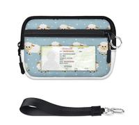 TropicalLife Funny Dreams - Cartera de ovejas para mujeres, hombres, niños, niñas, niños, ovejas, lindos, monederos con cremallera, con ventana de identificación, ligera, portátil, pequeña bolsa