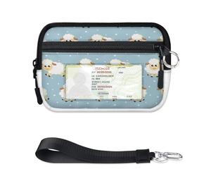 TropicalLife Funny Dreams - Cartera de ovejas para mujeres, hombres, niños, niñas, niños, ovejas, lindos, monederos con cremallera, con ventana de identificación, ligera, portátil, pequeña bolsa