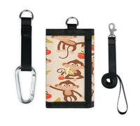 TropicalLife Funny Monkey Fruit - Cartera delgada de bolsillo pequeño para organizar dinero, ligera, portátil