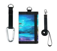 TropicalLife Galaxy Space Wolf - Cartera delgada de bolsillo pequeño para organizar dinero, ligera, portátil