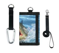 TropicalLife Great White Shark Ocean - Cartera delgada de bolsillo pequeño para guardar dinero, ligera, portátil