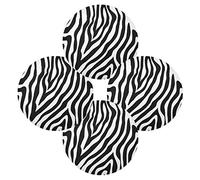 TropicalLife HaJie - Juego de 4 salvamanteles individuales con estampado de cebra, antideslizantes, resistentes al calor, redondos, para el hogar, vacaciones, fiestas, comedor