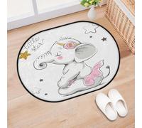TropicalLife Kawaii - Alfombra de entrada con diseño de elefante, para salón, cocina, hogar, baño, lavable, para interiores y exteriores, antideslizante, 40 x 60 cm