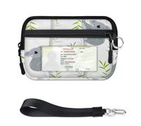 TropicalLife Koala - Cartera para mujeres, hombres, niños, niñas, niños, lindos monederos de koala, mini funda con cremallera para tarjetas con ventana de identificación, ligera, portátil, pequeña