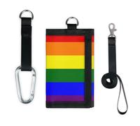 TropicalLife LGBT Pride Rainbow Flag - Cartera delgada de bolsillo pequeño organizador de dinero, bolsa de cambio portátil y ligera