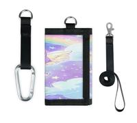 TropicalLife Lindo bolso organizador de dinero con diseño de ángel kawaii y arcoíris, tamaño pequeño, ligero, portátil