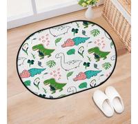 TropicalLife Lindo tapete para puerta de entrada, diseño de dinosaurio kawaii para salón, cocina, hogar, baño, tapete divertido de dinosaurio, lavable, para interiores y exteriores, antideslizante, 40