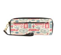 TropicalLife Londo - Estuche para lápices de piel sintética para niños, niñas, hombres, mujeres, bolsa de lápices Londo del Reino Unido, bolsa con cremallera para artículos de papelería, cosméticos y