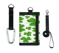 TropicalLife Lucky Clover Leaves - Cartera delgada de bolsillo pequeño para organizar dinero, ligera, portátil