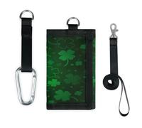 TropicalLife Lucky Clovers - Cartera delgada y pequeña con bolsillo organizador de dinero, bolsa ligera y portátil