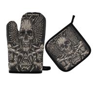 TropicalLife LUCKYEAH Day Of The Dead Skull Eyes - Manopla para horno y ollas (2 unidades)