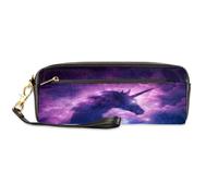 TropicalLife Magic Galaxy Unicorn - Estuche de piel sintética para lápices de piel sintética para niños, niñas, hombres, mujeres, bolsa para lápices de unicornio, bolsa con cremallera, artículos de