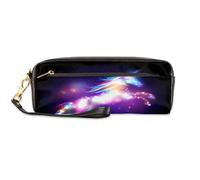 TropicalLife Magic Unicorn - Estuche para lápices de piel sintética para niños, niñas, hombres, mujeres, galaxia, unicornio, bolsa para lápices, bolsa con cremallera, artículos de papelería,