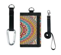 TropicalLife Mandala - Cartera delgada y pequeña con bolsillo organizador de dinero, diseño de mandala, estilo vintage, ligero y portátil