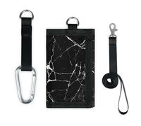 TropicalLife Monedero de unicornio negro con diseño de mármol negro, organizador de dinero, ligero, portátil