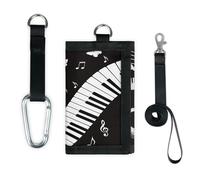 TropicalLife Monedero para billetes de piano y música abstracta con bolsillo pequeño, ligero, portátil, para guardar dinero