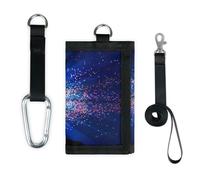 TropicalLife Moon Wolf - Cartera delgada y pequeña con bolsillo organizador de dinero, diseño de galaxia lobo, ligero y portátil