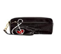 TropicalLife Notes and Love - Estuche de piel sintética para lápices de piel sintética para niños, niñas, hombres, mujeres, notas musicales, bolsa para lápices, bolsa con cremallera para artículos de