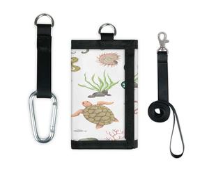 TropicalLife Ocean Animals - Cartera delgada y pequeña con bolsillo organizador de dinero, diseño de plantas oceánicas, ligero, portátil