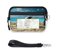 TropicalLife Ocean Beach - Cartera de voleibol para mujeres, hombres, niños, niñas, niños, monederos de voleibol, mini funda con cremallera para tarjetas con ventana de identificación, ligera