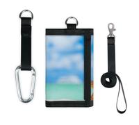 TropicalLife Ocean Beach - Cartera delgada con diseño de estrella de mar, bolsa organizadora de dinero con diseño de estrella de mar, ligera y portátil