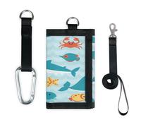 TropicalLife Ocean Creatures - Cartera delgada y pequeña con bolsillo organizador de dinero, diseño de animales del océano, ligero, portátil