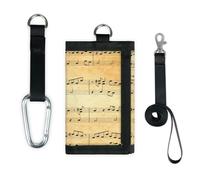 TropicalLife Old Music Sheet - Cartera delgada y pequeña con bolsillo organizador de dinero, bolsa de música ligera y portátil