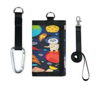TropicalLife Planet Rocket Animals - Cartera delgada y pequeña para guardar dinero, bolsa organizadora de dinero, ligera, portátil