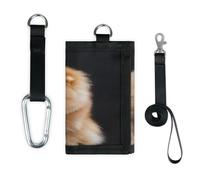 TropicalLife Pomeranian Dog - Bonita cartera delgada y pequeña con bolsillo organizador de dinero, bolsa ligera y portátil