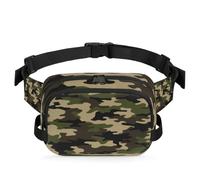 TropicalLife Riñonera de camuflaje para mujeres, hombres, niñas y niños, riñonera de camuflaje verde para correr, deportes, senderismo, bolsa de cinturón, color, XL, Organizador de bolsas