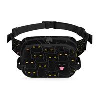 TropicalLife Riñonera de gato para mujeres, hombres, niñas y niños, riñonera de gato negro, para correr, deportes, senderismo, bolsa de cinturón, color, XL, Organizador de bolsas