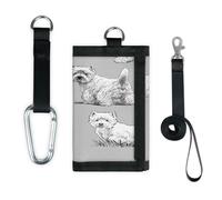 TropicalLife Scottish Terrier - Cartera delgada y pequeña para guardar dinero, para perros, cachorros, ligera, portátil