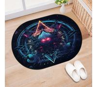 TropicalLife Tapete para puerta de entrada con signo mágico misterioso para salón, cocina, hogar, baño, lavable, para interiores y exteriores, antideslizante, 40 x 60 cm