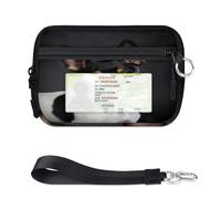 TropicalLife Toy Fox Terrier - Cartera de perro para mujeres, hombres, niños, niñas, niños, niños, niños, monederos con cremallera y ventana de identificación, ligera, portátil, pequeña bolsa