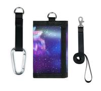 TropicalLife Wolf Galaxy Night - Cartera delgada y pequeña con bolsillo organizador de dinero, bolso ligero y portátil