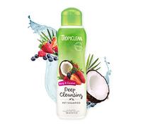 TropiClean Champú de limpieza profunda para perros con bayas y coco | Champú desodorizante para perros | Champú natural para mascotas | Amigable con los gatos | Hecho en los EE. UU. | 355 ml