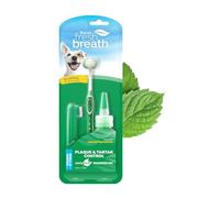Tropiclean Fresh Breath by Kit de Cuidado Bucal para Perros Pequeños - Elimina la Placa y el Sarro - Incluye Cepillo de Dientes TripleFlex, Cepillo de Dedo y Gel de Cepillado - 59 ml