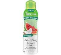 TropiClean Refrescante 2 en 1 Champú y Acondicionador de Sandía para Gatos y Perros | Suministros de Baño para Gatos y Perros | 355 ml | Fabricado en EE. UU.