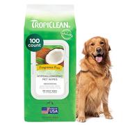 Tropiclean Toallitas Limpiadoras Hipoalergénicas para Mascotas - Sin Residuos, Parabenos, Alcohol, Ni Colorantes - 100 Unidades