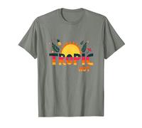 Trópico como su Verano Caliente Divertido piña Sol, Hawaianos Camiseta, Hombre, Verde Militar Jaspeado, M