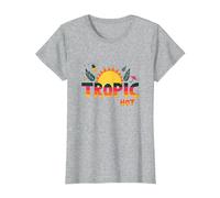 Trópico como su Verano Caliente Divertido piña Sol, Hawaianos Camiseta, Mujer, Gris Jaspeado, M