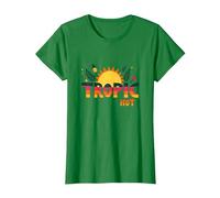 Trópico como su Verano Caliente Divertido piña Sol, Hawaianos Camiseta, Mujer, Verde Kelly, XL