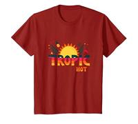 Trópico como su Verano Caliente Divertido piña Sol, Hawaianos Camiseta, Niños, Arándano, 10 años