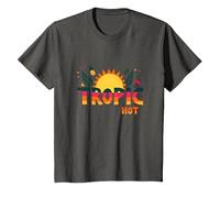 Trópico como su Verano Caliente Divertido piña Sol, Hawaianos Camiseta, Niños, Asfalto, 8 años