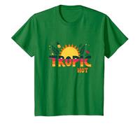 Trópico como su Verano Caliente Divertido piña Sol, Hawaianos Camiseta, Niños, Verde Kelly, 6 años