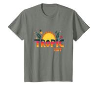 Trópico como su Verano Caliente Divertido piña Sol, Hawaianos Camiseta, Niños, Verde Militar Jaspeado, 6 años