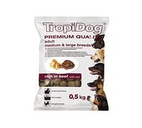 TROPIDOG Premium Adult M&L Beef & Rice 500g - Alimento Rico en Carne bovina, con arroz, para Perros Adultos de Razas Medianas y Grandes
