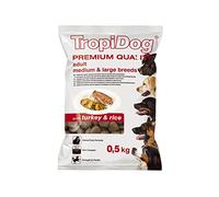 TROPIDOG Premium Adult M&L Turkey&Rice 500g - Alimento para Perros Adultos de Razas Medianas y Grandes